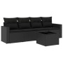 Set de muebles de jardín 5 pzas y cojines ratán sintético negro de , Conjuntos de jardín - Ref: Foro24-3218675, Precio: 304,7...