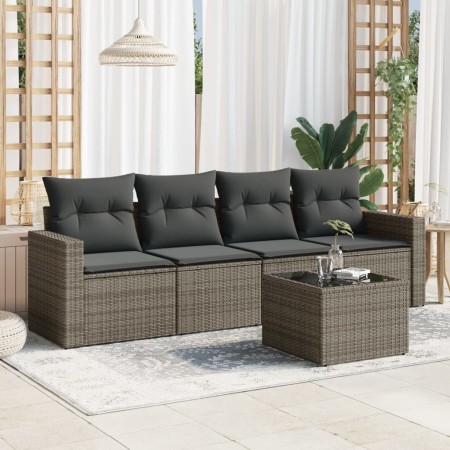 Juego de sofás jardín con cojines 5 pzas ratán sintético gris de , Conjuntos de jardín - Ref: Foro24-3218680, Precio: 290,51 ...
