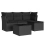 Set de muebles de jardín 5 pzas y cojines ratán sintético negro de , Conjuntos de jardín - Ref: Foro24-3217545, Precio: 285,1...