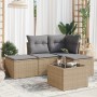Juego de sofás jardín con cojines 5 pzas ratán sintético beige de , Conjuntos de jardín - Ref: Foro24-3217489, Precio: 260,74...