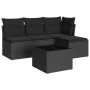 Set de muebles de jardín 5 pzas y cojines ratán sintético negro de , Conjuntos de jardín - Ref: Foro24-3217505, Precio: 278,4...
