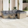 Set de sofás de jardín 11pzas con cojines ratán sintético beige de , Conjuntos de jardín - Ref: Foro24-3250438, Precio: 704,6...