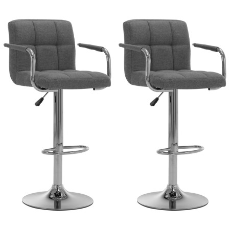 Taburetes de barra de cocina 2 unidades tela gris claro de vidaXL, Taburetes de cocina - Ref: Foro24-283419, Precio: 139,69 €...