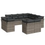 Set de sofás de jardín 11 pzas y cojines ratán sintético gris de , Conjuntos de jardín - Ref: Foro24-3218510, Precio: 726,77 ...