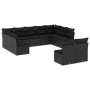 Set de sofás de jardín 11 pzas y cojines ratán sintético negro de , Conjuntos de jardín - Ref: Foro24-3218345, Precio: 645,66...