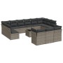 Set de sofás de jardín 14 pzas con cojines ratán sintético gris de , Conjuntos de jardín - Ref: Foro24-3218460, Precio: 828,6...