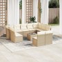 Set de sofás de jardín 12 pzas y cojines ratán sintético marrón de , Conjuntos de jardín - Ref: Foro24-3218358, Precio: 708,3...