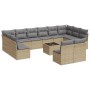 Set sofás de jardín con cojines 13 pzas ratán sintético beige de , Conjuntos de jardín - Ref: Foro24-3218379, Precio: 731,30 ...