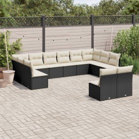 Set de sofás de jardín 12 piezas cojines ratán sintético negro de , Conjuntos de jardín - Ref: Foro24-3218366, Precio: 602,63...