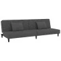 Sofá cama de 2 plazas con dos almohadas terciopelo gris oscuro de , Sofás - Ref: Foro24-375911, Precio: 246,96 €, Descuento: %