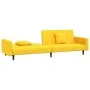 Sofá cama de 2 plazas con dos almohadas terciopelo amarillo de , Sofás - Ref: Foro24-375924, Precio: 272,86 €, Descuento: %