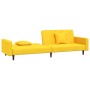 Sofá cama de 2 plazas con dos almohadas terciopelo amarillo de , Sofás - Ref: Foro24-375924, Precio: 277,65 €, Descuento: %