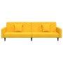 Sofá cama de 2 plazas con dos almohadas terciopelo amarillo de , Sofás - Ref: Foro24-375924, Precio: 277,65 €, Descuento: %