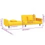 Sofá cama de 2 plazas con dos almohadas terciopelo amarillo de , Sofás - Ref: Foro24-375924, Precio: 272,86 €, Descuento: %