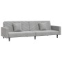 Sofá cama de 2 plazas con dos almohadas terciopelo gris claro de , Sofás - Ref: Foro24-375918, Precio: 271,84 €, Descuento: %