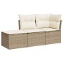 Juego de sofás de jardín con cojines beige 3 pzas ratán PE de , Conjuntos de jardín - Ref: Foro24-3217468, Precio: 186,88 €, ...