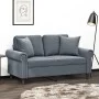 Sofá de 2 plazas con cojines terciopelo gris oscuro 120 cm de , Sofás - Ref: Foro24-3200936, Precio: 288,48 €, Descuento: %