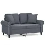 Sofá de 2 plazas con cojines terciopelo gris oscuro 120 cm de , Sofás - Ref: Foro24-3200936, Precio: 288,48 €, Descuento: %
