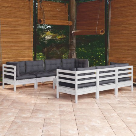 Muebles de jardín 8 pzas con cojines madera maciza de pino de , Conjuntos de jardín - Ref: Foro24-3096161, Precio: 750,76 €, ...