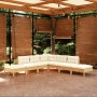 Muebles de jardín 7 piezas cojines madera de pino color crema de , Conjuntos de jardín - Ref: Foro24-3096322, Precio: 585,82 ...