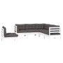 Muebles de jardín 5 pzas con cojines blanco madera de pino de , Conjuntos de jardín - Ref: Foro24-3096407, Precio: 468,08 €, ...