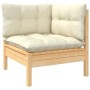 Muebles de jardín 9 pzas y cojines madera maciza de pino crema de , Conjuntos de jardín - Ref: Foro24-3096665, Precio: 794,10...