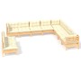Muebles de jardín 10 pzas y cojines madera maciza de pino crema de , Conjuntos de jardín - Ref: Foro24-3096839, Precio: 858,0...