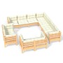 Muebles de jardín 11 pzas y cojines madera maciza de pino crema de , Conjuntos de jardín - Ref: Foro24-3096935, Precio: 946,2...