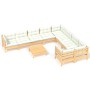 Muebles de jardín 10 piezas y cojines madera de pino crema de , Conjuntos de jardín - Ref: Foro24-3096989, Precio: 855,49 €, ...