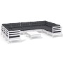 Muebles de jardín 10 pzas con cojines blanco madera de pino de , Conjuntos de jardín - Ref: Foro24-3097326, Precio: 893,71 €,...