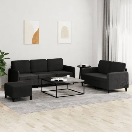 3-piece black velvet sofa set by , Sofas - Ref: Foro24-3202029, Price: 522,88 €, Discount: %