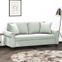 Sofá de 2 plazas con cojines terciopelo gris claro 140 cm de , Sofás - Ref: Foro24-3200945, Precio: 233,84 €, Descuento: %