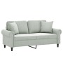 Sofá de 2 plazas con cojines terciopelo gris claro 140 cm de , Sofás - Ref: Foro24-3200945, Precio: 233,84 €, Descuento: %