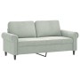 Sofá de 2 plazas con cojines terciopelo gris claro 140 cm de , Sofás - Ref: Foro24-3200945, Precio: 233,84 €, Descuento: %