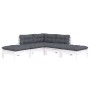 Muebles de jardín 5 pzas con cojines blanco madera de pino de , Conjuntos de jardín - Ref: Foro24-3096311, Precio: 412,11 €, ...
