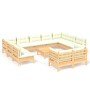 Muebles de jardín 12 piezas cojines madera maciza de pino de , Conjuntos de jardín - Ref: Foro24-3097265, Precio: 996,27 €, D...
