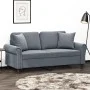 Sofá de 2 plazas con cojines terciopelo gris oscuro 140 cm de , Sofás - Ref: Foro24-3200946, Precio: 235,80 €, Descuento: %