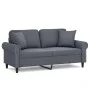 Sofá de 2 plazas con cojines terciopelo gris oscuro 140 cm de , Sofás - Ref: Foro24-3200946, Precio: 235,80 €, Descuento: %