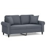 Sofá de 2 plazas con cojines terciopelo gris oscuro 140 cm de , Sofás - Ref: Foro24-3200946, Precio: 239,35 €, Descuento: %