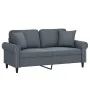Sofá de 2 plazas con cojines terciopelo gris oscuro 140 cm de , Sofás - Ref: Foro24-3200946, Precio: 235,80 €, Descuento: %