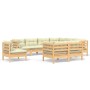 Muebles de jardín 9 pzas y cojines madera maciza de pino crema de , Conjuntos de jardín - Ref: Foro24-3096767, Precio: 789,02...