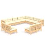 Muebles de jardín 12 piezas y cojines madera maciza de pino de , Conjuntos de jardín - Ref: Foro24-3096875, Precio: 998,76 €,...