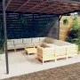 Muebles de jardín 12 piezas y cojines madera de pino crema de , Conjuntos de jardín - Ref: Foro24-3097025, Precio: 933,24 €, ...