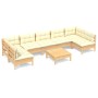 Muebles de jardín 8 piezas cojines madera maciza de pino de , Conjuntos de jardín - Ref: Foro24-3097169, Precio: 707,14 €, De...