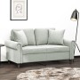 Sofá de 2 plazas con cojines terciopelo gris claro 120 cm de , Sofás - Ref: Foro24-3200935, Precio: 285,32 €, Descuento: %