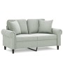 Sofá de 2 plazas con cojines terciopelo gris claro 120 cm de , Sofás - Ref: Foro24-3200935, Precio: 285,32 €, Descuento: %