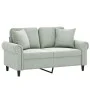 Sofá de 2 plazas con cojines terciopelo gris claro 120 cm de , Sofás - Ref: Foro24-3200935, Precio: 279,98 €, Descuento: %