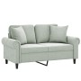 Sofá de 2 plazas con cojines terciopelo gris claro 120 cm de , Sofás - Ref: Foro24-3200935, Precio: 285,32 €, Descuento: %