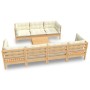 Muebles de jardín 8 piezas cojines madera maciza de pino de , Conjuntos de jardín - Ref: Foro24-3096160, Precio: 726,45 €, De...