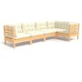 Muebles de jardín 5 piezas cojines madera de pino crema de , Conjuntos de jardín - Ref: Foro24-3096382, Precio: 436,35 €, Des...
